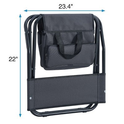  KTMBDW Portable Camping Chair, Cushioned Seat & Back With With Storage Pockets, Outdoor Camping, Picnics And Fishing