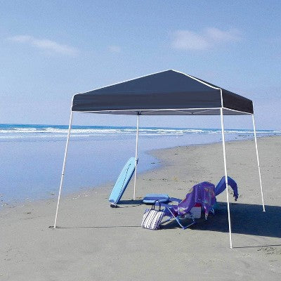 Z-Shade 10 X 10 Foot Push Button Angled Leg Instant Shade Outdoor Canopy Tent Portable Shelter With Steel Frame And Storage Bag, Navy