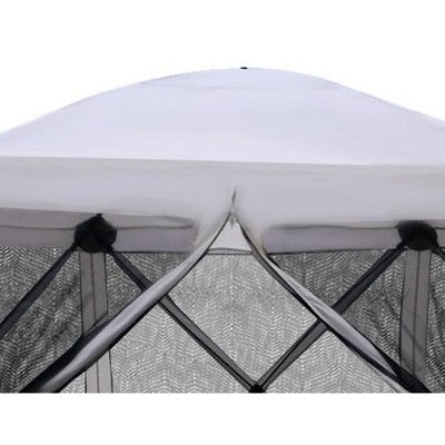  Outsunny 6-Sided Hexagon Pop Up Party Tent Gazebo With Mesh Netting Walls & Shaded Interior, 12' X 12'