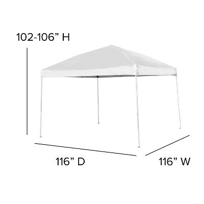  Flash Furniture 10'x10' Outdoor Pop Up Event Slanted Leg Canopy Tent With Carry Bag