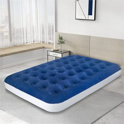  Continental Sleep 9" Inflatable Air Mattress, Comfort Coil Technology And High Capacity Pump, Good For Camping, Home And Portable Travel, Blue, 30".