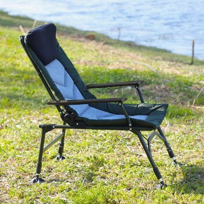  KTMBDW Portable Camping Chair, Cushioned Seat & Back, Camping Chair With Adjustable Backrest For Indoor And Outdoor Camping Beach Hiking Fishing