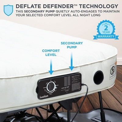  Ivation Air Mattress With Built In Pump & Deflate Defender