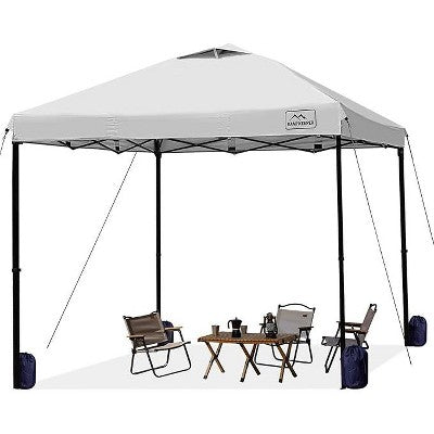  Anybear 10x10FT White Pop Up Canopy Tent With Adjustable Legs