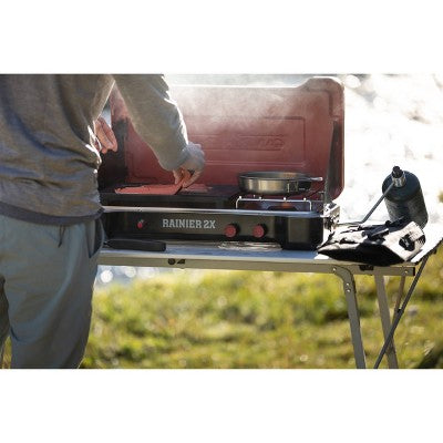  Camp Chef Mountain Series Rainier 2x Two-Burner Camp Stove With Griddle & Carry Bag