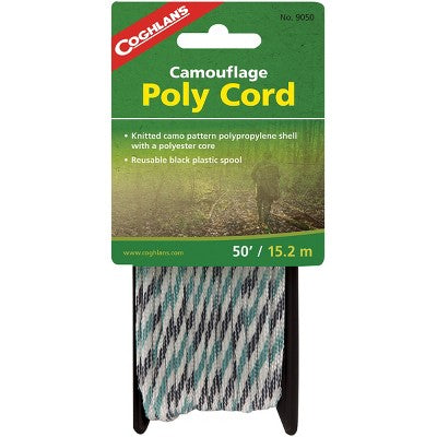  Coghlan's Camouflage Poly Cord, 50' Polypropylene Rope, Camping Survival Tool