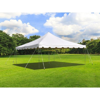  Party Tents Direct Weekender Outdoor Canopy Pole Tent, White, 15 Ft X 15 Ft