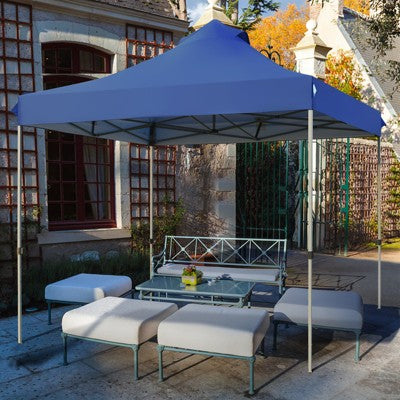  Tangkula 10' X 10' Pop Up Canopy Tent Easy Set-up Outdoor Tent Commercial Instant Shelter W/ 3 Adjustable Heights Blue/Grey/White