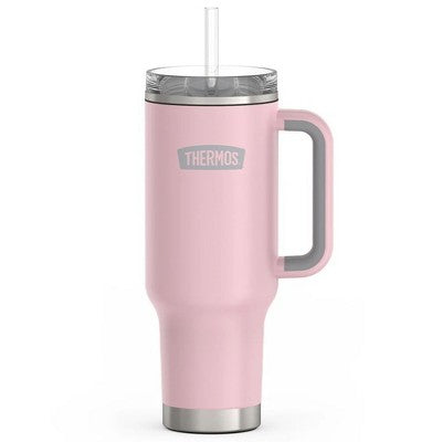  Thermos 40 Oz Stainless Steel Cup Holder Mug W/ Straw