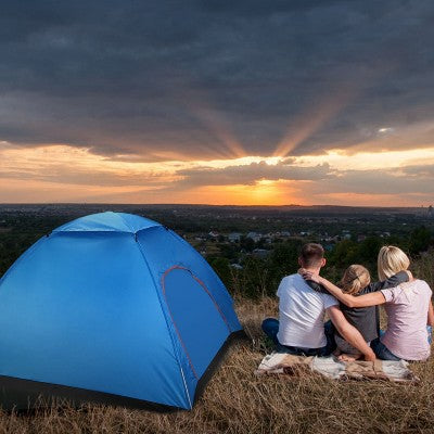  Cesicia 4 Persons Camping Waterproof Tent, Pop Up Tent, Instant Setup Tent, With 2 Mosquito Net Doors, Carrying Bag, Folding