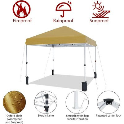  Outdoor Tent, Portable Coating Tent 10 X 10 Ft, Picnic Tent, Folding Canopy Tent With Hand Bag, Waterproof Windproof UV Protection Tent, Khaki