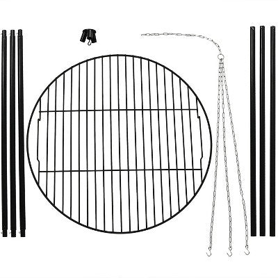 Sunnydaze Decor Sunnydaze Outdoor Camping Or Backyard Steel Tripod Fire Pit Cooking Grilling BBQ Grate - 22" - Black