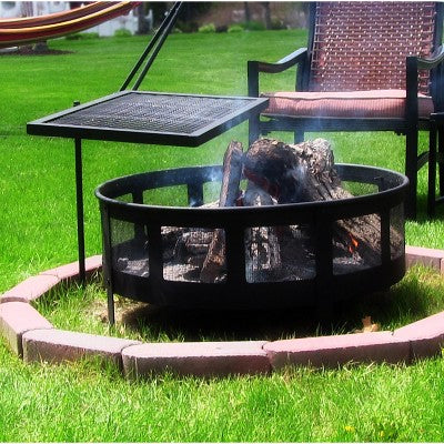 Sunnydaze Decor Sunnydaze Outdoor Heavy-Duty 360-Degree Rotating Adjustable Swivel Fire Pit Cooking Grill Grate - 24"
