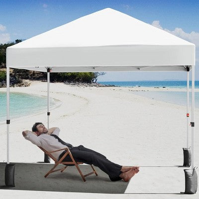  Outdoor Tent, Portable Coating Tent 8 X 8 Ft, Picnic Tent, Folding Canopy Tent With Hand Bag, Waterproof Windproof UV Protection Tent, White