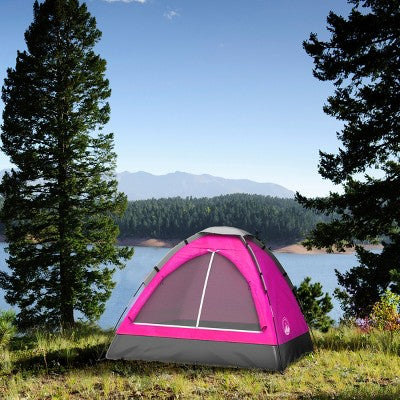  Leisure Sports 2-Person Dome Tent With Rain Fly And Carrying Bag - 77" X 57", Pink