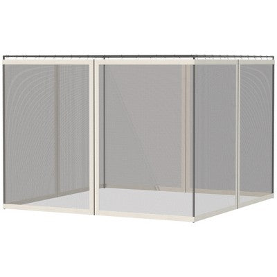  Outsunny Universal Replacement Mesh Sidewall Netting For Patio Gazebos And Canopy Tents With Zippers, (Sidewall Only)