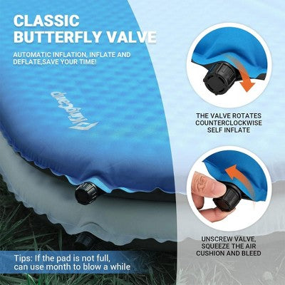  KingCamp 2 Person Self Inflating Double Insulated Pad Camping Mattress For Tent, Cot, Traveling, And Hiking Deluxe Series