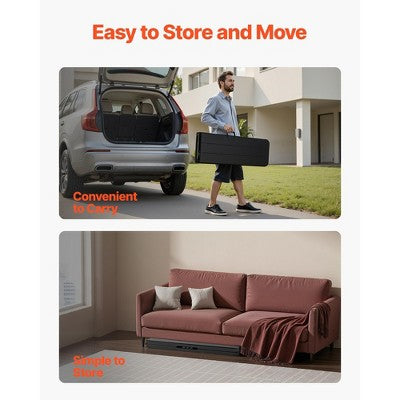  VEVOR Plastic Folding Bench, 6 Ft Portable Bench For Outdoor Picnic Party Camping Dining, Foldable Smooth HDPE Seat, Black
