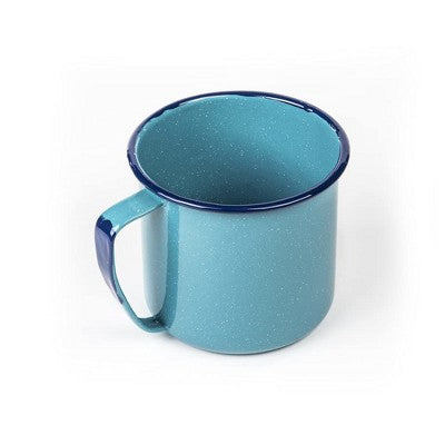  Granite Wire 12 Oz Enameled Steel Mug - Large Durable Mug, Oven And Fire-Safe, Reusable & Stackable, Dishwasher Safe (Turquoise Blue)
