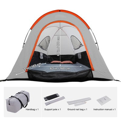 VEVOR Truck Bed Tent, 5.5'-6' Pickup Truck Tent With Rain Layer And Carry Bag, Waterproof PU2000mm Double Layer Truck Tent For Camping, Gray