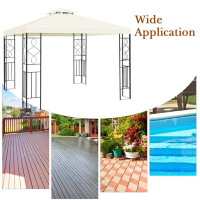 Tangkula 2-Tiers 10'x10'Outdoor Canopy Gazebo Art Steel Frame Party Patio Large Canopy Gazebo W/Netting