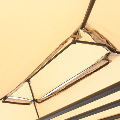  Outsunny 3 Person Patio Swing Chair, Gazebo Swing With Double Tier Canopy, Cushioned Seat, Mesh Sidewalls