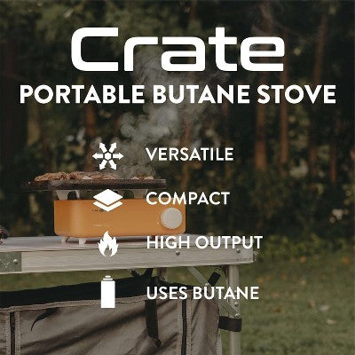  GasOne Butane Fuel Camp Stove - Crate Series - Mini Stove For Camping, Hiking – Portable Gas Stove With Spiral Flame, Orange