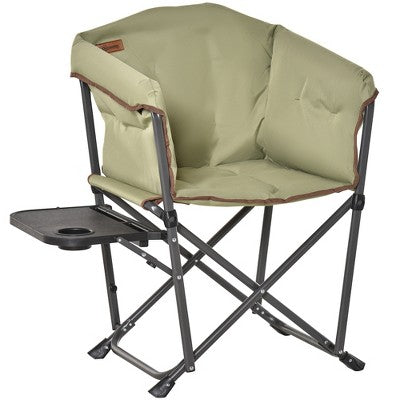  Outsunny Outdoor Director Chair, Folding Camping Chair With Thick Padded, Side Table And Heavy Duty Frame For Camping, Picnic, Beach, Hiking, Travel