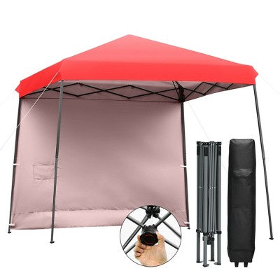  Costway 10ft X 10ft Pop Up Tent Slant Leg Canopy W/ Roll-up Side Wall