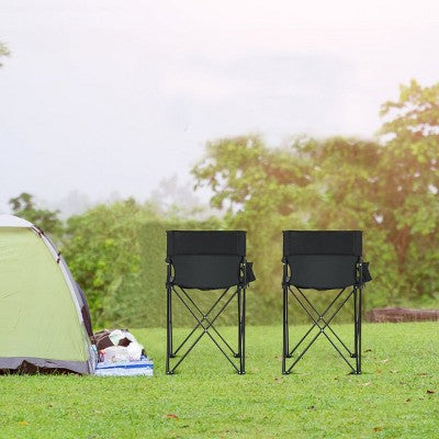  Costway Portable 38'' Oversized High Outdoor Beach Chair Camping Fishing Folding Chair
