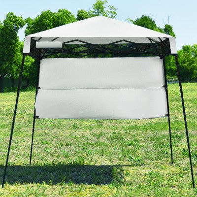  Tangkula 7x7 FT Pop-up Canopy Portable Outdoor Offset Tent W/Carry Bag Blue/White/Grey