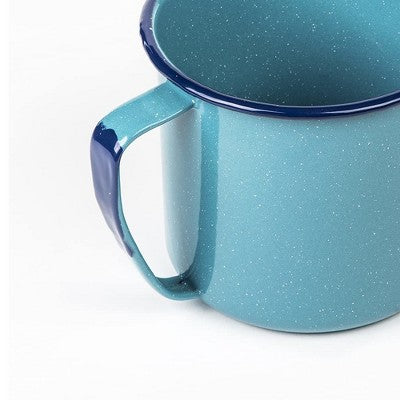  Granite Wire 12 Oz Enameled Steel Mug - Large Durable Mug, Oven And Fire-Safe, Reusable & Stackable, Dishwasher Safe (Turquoise Blue)