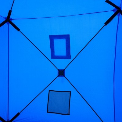  Outsunny 2 Person Ice Fishing Shelter, Waterproof Oxford Fabric Portable Pop-up Ice Tent With Bag For Outdoor Fishing