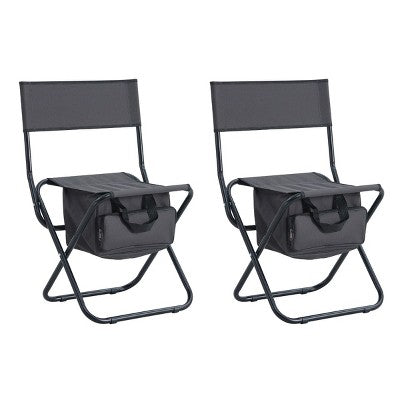  KTMBDW Portable Camping Chair, Cushioned Seat & Back With With Storage Pockets, Outdoor Camping, Picnics And Fishing