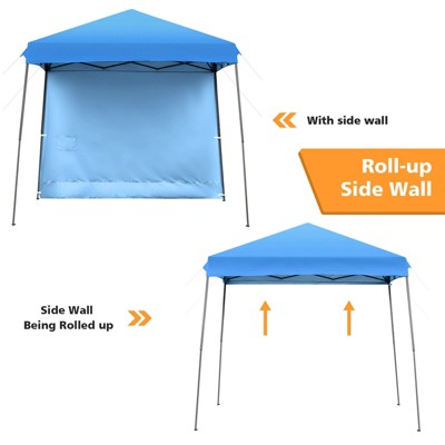  Costway 10ft X 10ft Pop Up Tent Slant Leg Canopy W/ Roll-up Side Wall