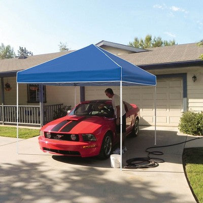  Z-Shade 10 X 10 Foot Everest Instant Canopy Outdoor Camping Patio Shelter With Reliable Stakes, Steel Frame, And Roller Bag, Blue