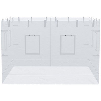  Outsunny Canopy Screen Walls, Replacement Netting With 6 Service Windows And 1 Door, For 10' X 10' Canopy Tent, White