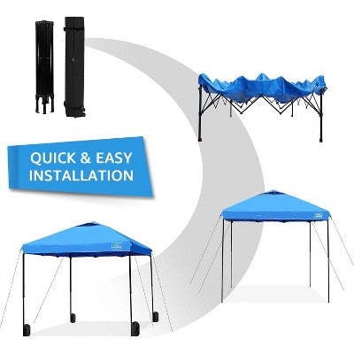  Anybear 10x10FT Light Blue Pop Up Canopy Tent With Adjustable Legs