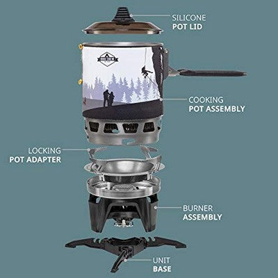  Hike Crew Portable All-In-One Outdoor Cooking System With Stove & Pot