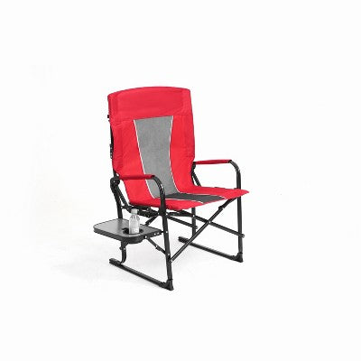  DOMETOUR Camping Directors Chair, Heavy Duty,Oversized Portable Folding Chair With Side Table, Pocket For Beach, Fishing,Trip,Picnic,Lawn Red