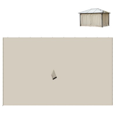  Outsunny 10' X 12' Universal Gazebo Sidewall Set With 4 Panels, 40 Hooks/C-Rings Included For Pergolas & Cabanas