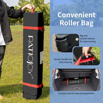  Tangkula Pop-up Canopy Tent 10’ X 10’ Height Adjustable Commercial Instant Canopy W/ Portable Roller Bag Blue/ White/ Grey