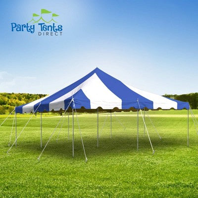  Party Tents Direct Weekender Outdoor Canopy Pole Tent, Blue, 20 Ft X 20 Ft