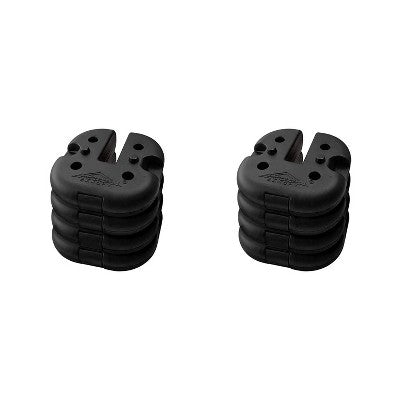  Caravan Canopy Sports CVAN10001200011 Black Durable Rubber Coated 6 Pound Cement Core Canopy Shade Tent Outdoor Weight Plates, Set Of 4 (2 Pack)