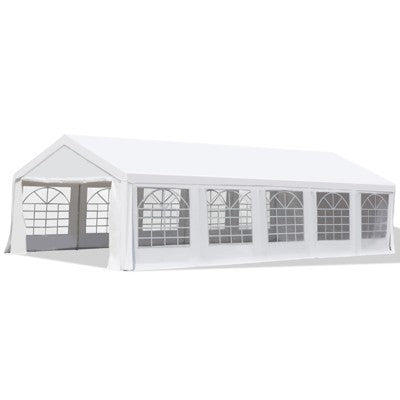  Outsunny Large Outdoor Carport Canopy Party Tent With Removable Protective Sidewalls & Versatile Uses, White