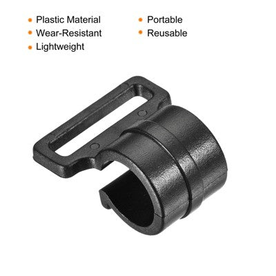  Unique Bargains Outdoor Camping ID C Shape Plastic Clamp Tent Pole Clips 11mm Black Set Of 10