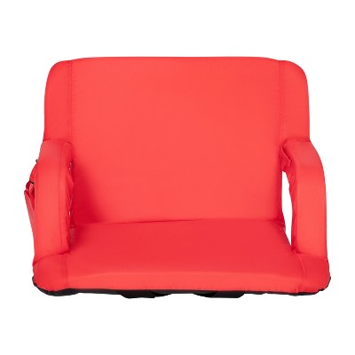  Emma And Oliver Extra Wide Portable Stadium Chair With Reclining Padded Back & Seat, Lightweight Metal Frame With Armrests & Backpack Straps