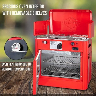  Hike Crew Portable Camping Oven With Dual Burner Propane Stove