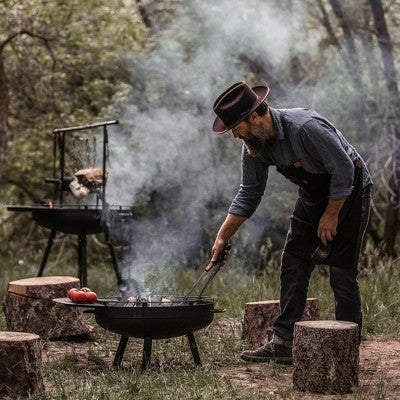  Barebones Black COWBOY FIRE PIT GRILL - 23"