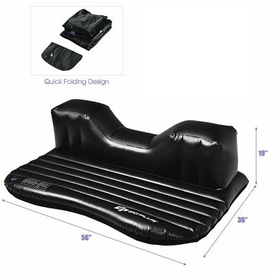  Costway Inflatable Car Air Backseat Mattress Flocking Travel SUV Camping Pad Pill & Pump
